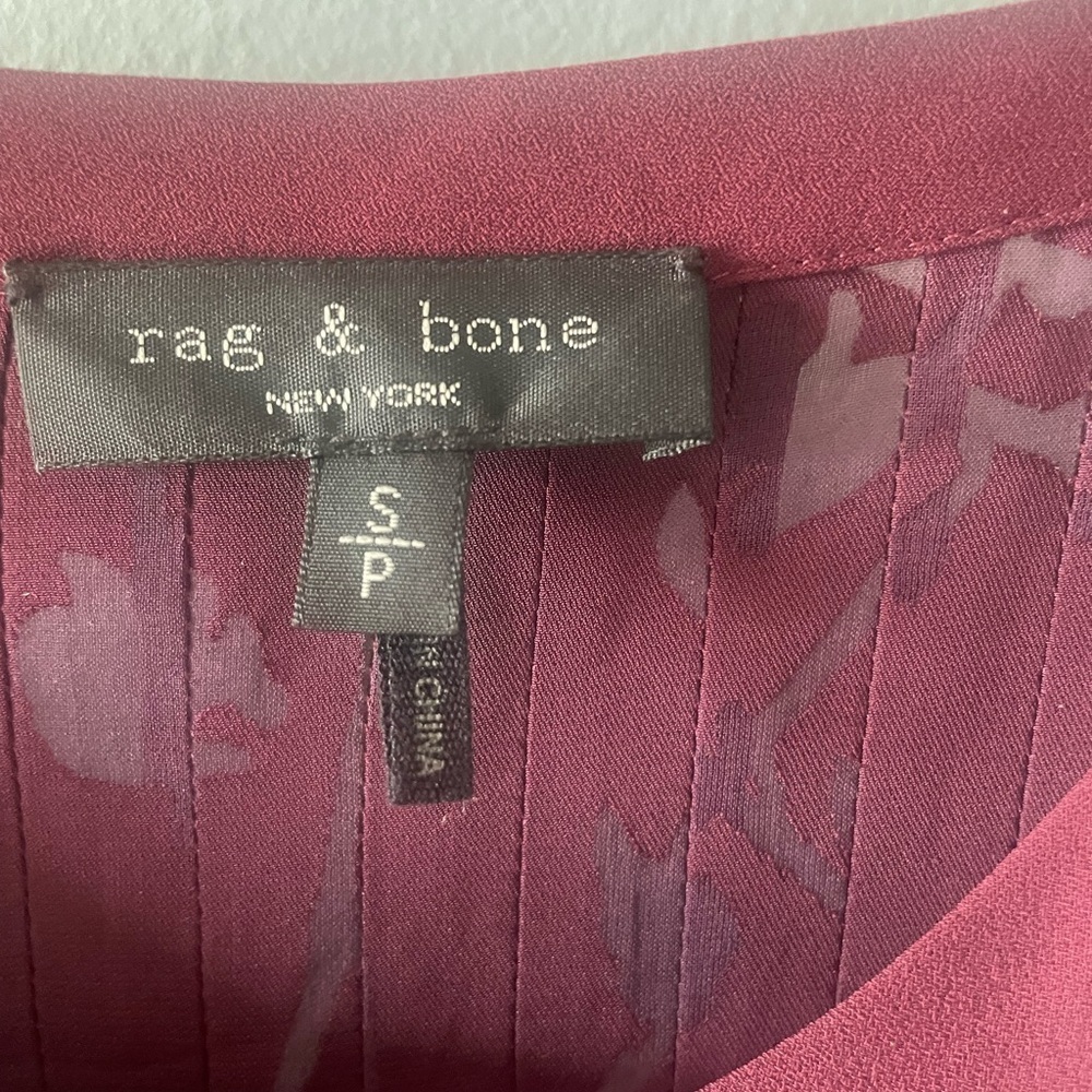 - Rag & Bone Rubie Mid length Popover dress in black cherry- size S - - Picture 9 of 11